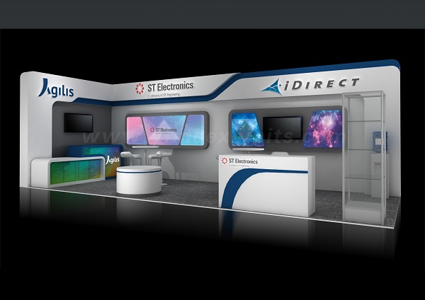 China Satellite booth display exhibits stand design